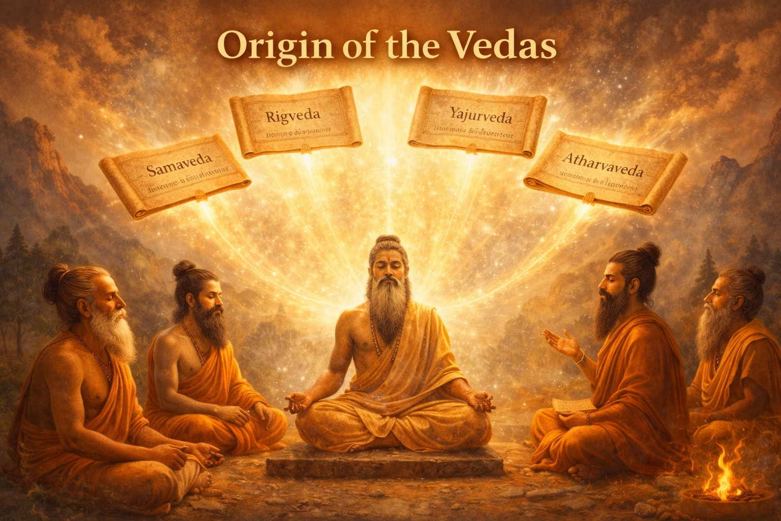 Rishis receiving Vedas